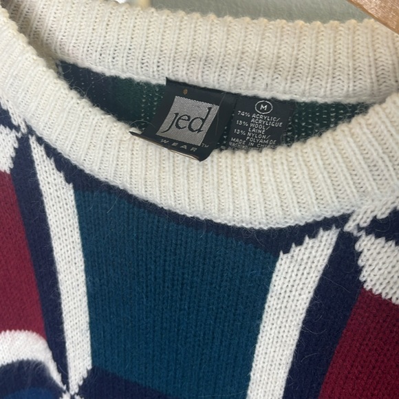 Mens Vintage Jed Size Medium Wool Blend Sweater Retro Oversized Fit Classic - Picture 2 of 8